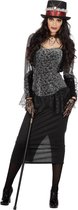 Wilbers & Wilbers - Steampunk Kostuum - Victoria Londen Luxe - Vrouw - grijs - Maat 44 - Halloween - Verkleedkleding