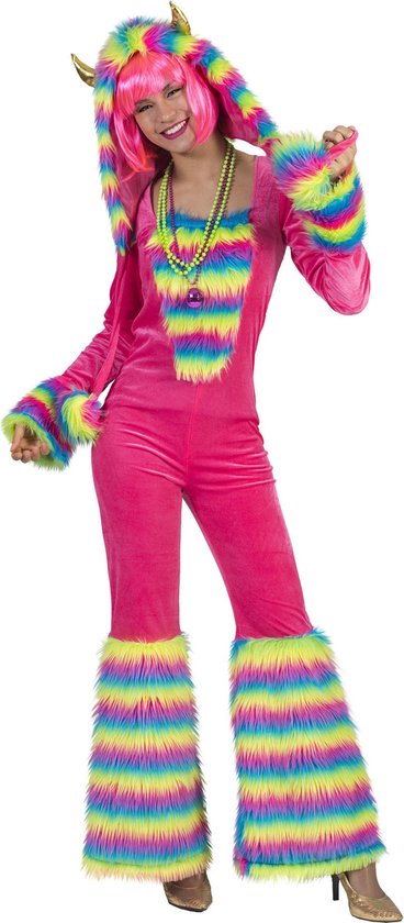 Monster & Griezel Kostuum | Monster Jumpsuit Roze | Vrouw | | Halloween | Verkleedkleding