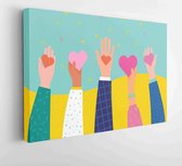 Canvas schilderij - Donation concept and donation. Give your love to people and share. Hands are holding a heart symbol. -  Productnummer   1179033160 - 50*40 Horizontal