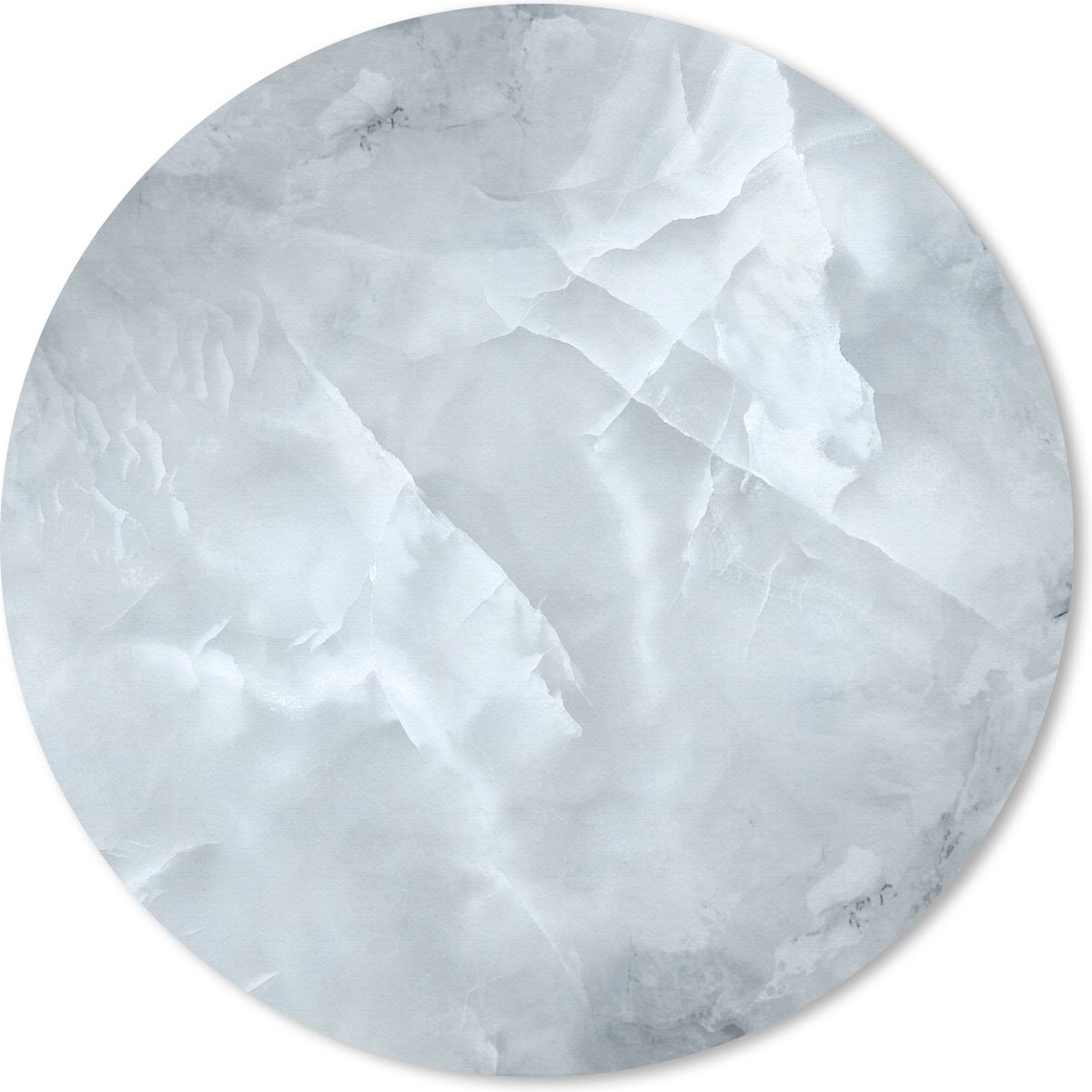 Muismat rond 30x30 cm - Mousepad Marmer - Chic - Wit - Ronde muismatten