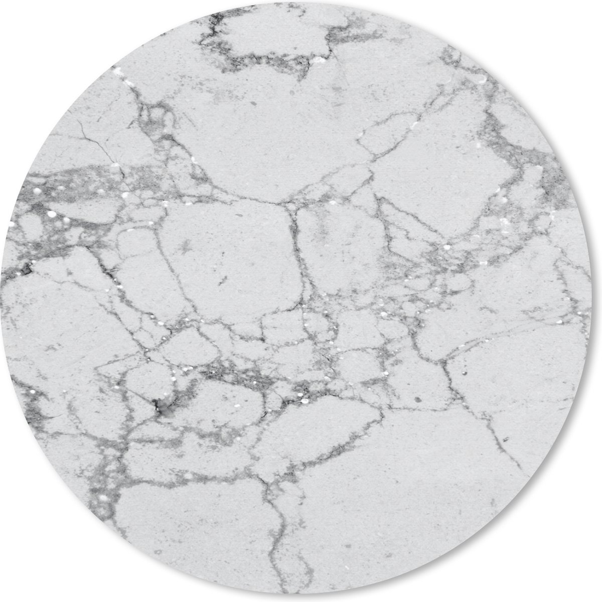 Muismat rond 30x30 cm - Mousepad Marmer - Patronen - Grijs - Ronde muismatten