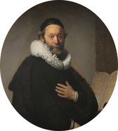 Johannes Uytenbogaert, Rembrandt van Rijn - Foto op Dibond - ⌀ 30 cm
