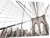 Artistiek beeld van de Brooklyn Bridge in New York City - Foto op Dibond - 90 x 60 cm