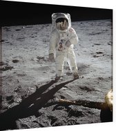 Buzz Aldrin walks on the moon (maanlanding) - Foto op Dibond - 60 x 60 cm