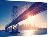 De skyline van de San Francisco Oakland Bay Bridge - Foto op Dibond - 60 x 40 cm