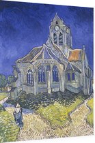 De kerk van Auvers sur Oise, Vincent van Gogh - Foto op Dibond - 60 x 80 cm