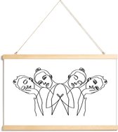 JUNIQE - Posterhanger Girls -20x30 /Wit & Zwart