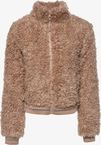 Mountain Peak fluffy meisjes outdoor vest - Beige - Maat 140