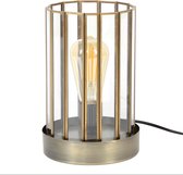 dePauwWonen 1L Artdeco cylinder Tafellamp - incl led lampen - E27 - Antiek brons