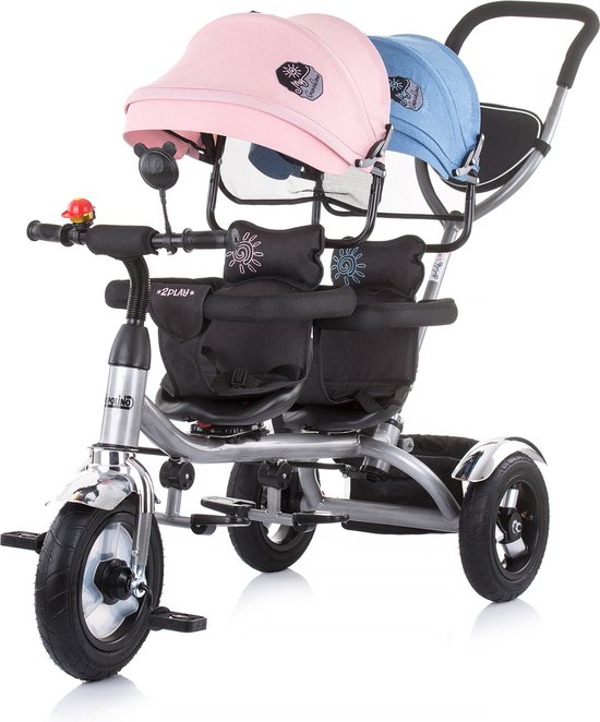 Chipolino twin tricycle - tricycle duo pour 2 enfants "2PLAY" bleu rose |  bol.com