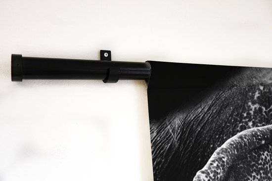 Tapisserie Profils animaux en Zwart- Wit - Profil animal éléphant en noir et blanc Tapisserie en coton 180x180 cm - Tapisserie avec photo