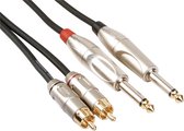Câble audio professionnel, 2 X Rca Male vers 2 X Monojack 6.35Mm Male (5M)