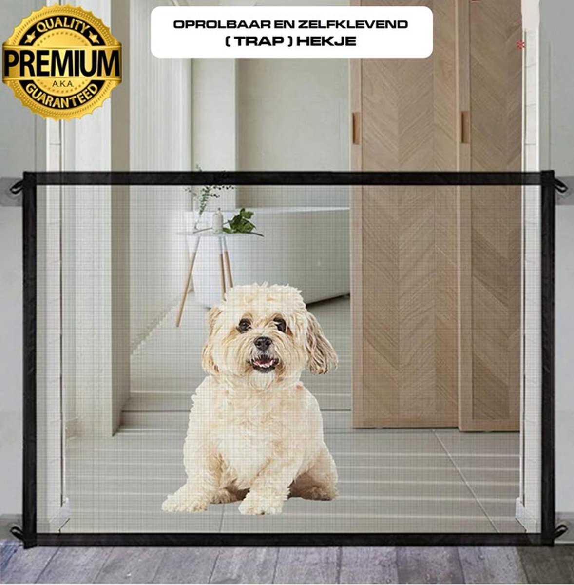 GOLDENDEALER™ - oprolbaar hondenhek - 110x72 cm - traphekje zonder opvouwbaar... | bol.com