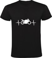 Motor Hartslag Heren T-shirt - motorrijder - motorfiets - bike - race - heartbeat