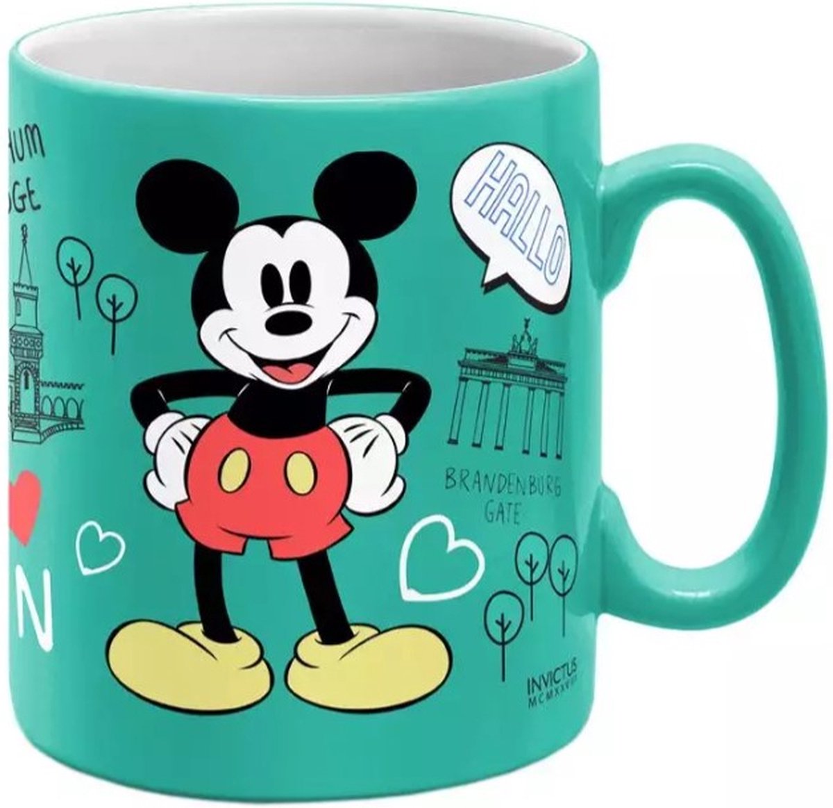 Disney Mickey Minnie Mouse Ceramic Mug 320 ml - Groen