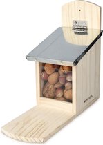 Navaris eekhoornhuisje voor in de tuin - Weerbestendig voederhuis - Voedselkastje voor eekhoorns - Eekhoorn voedselhuisje van dennehout