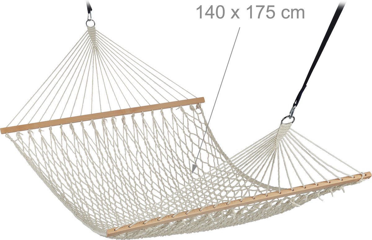 Relaxdays Hamac filet, de jardin pour une personne, camping, léger pour  intérieur et extérieur,vert