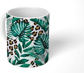 Mok - Panterprint - Palmblad - Groen - 350 ML - Beker