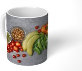 Mok - Groente - Fruit - Grijs - 350 ML - Beker