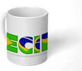 Mok - Recife tekening met de vlag verwerkt in de letters - 350 ML - Beker