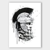 Poster Roman Warrior - Dibond - 70x100 cm - Meerdere Afmetingen & Prijzen | Wanddecoratie - Interieur - Art - Wonen - Schilderij - Kunst