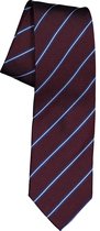 Michaelis  stropdas - zijde - bordeaux rood met blauw en wit gestreept -  Maat: One size