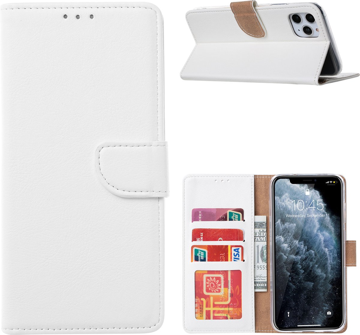Hoesje Geschikt voor iPhone 13 Pro hoesje bookcase Wit