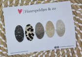 Haarspeldjes Yara - kerstcollectie - glitters - panter - klikklakspeldje - zilver/goud/bruin/panter/zwart — klik-klak 5 cm