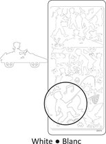Vaessen Creative Sticker - 10x23cm - 10st - wit silhouet met kids 1