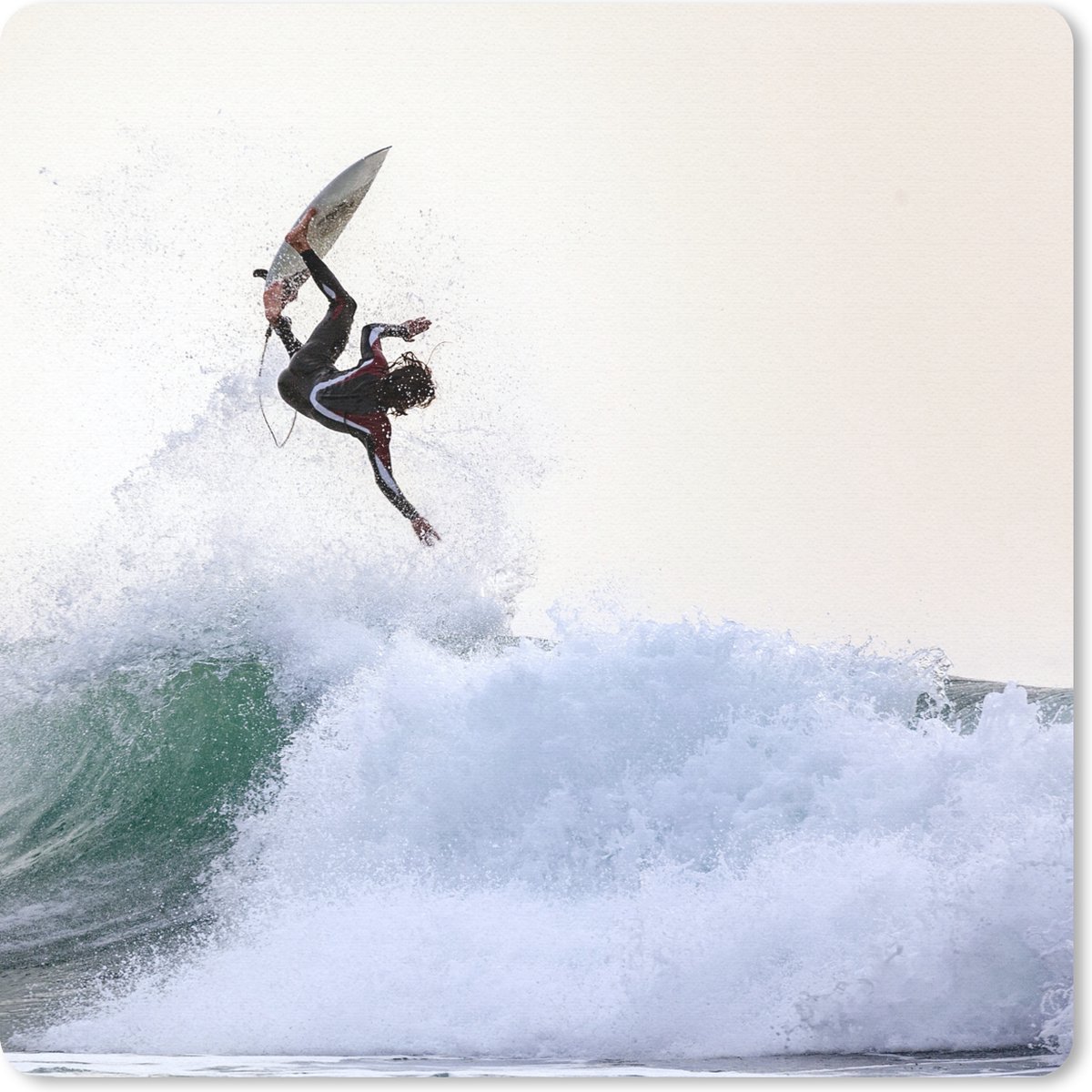 Muismat 30x30 cm - Mousepad Surfer doet een trucje - Muismatten