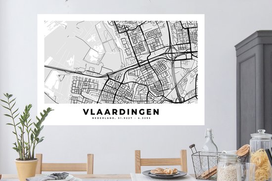 Stickers Stickers muraux - Plan de la ville - Vlaardingen - Pays- Nederland - 120x80 cm - Feuille adhésive