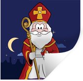Muurstickers - Sticker Folie - Portret Sinterklaas - Sint - Kinderen - Jongens - Meisjes - Kindje - 120x120 cm - Plakfolie - Muurstickers Kinderkamer - Zelfklevend Behang XXL