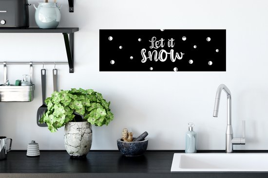 Stickers muraux - Noël - Citations - Let it snow - Neige - Proverbes - 60x20 cm - Feuille adhésive