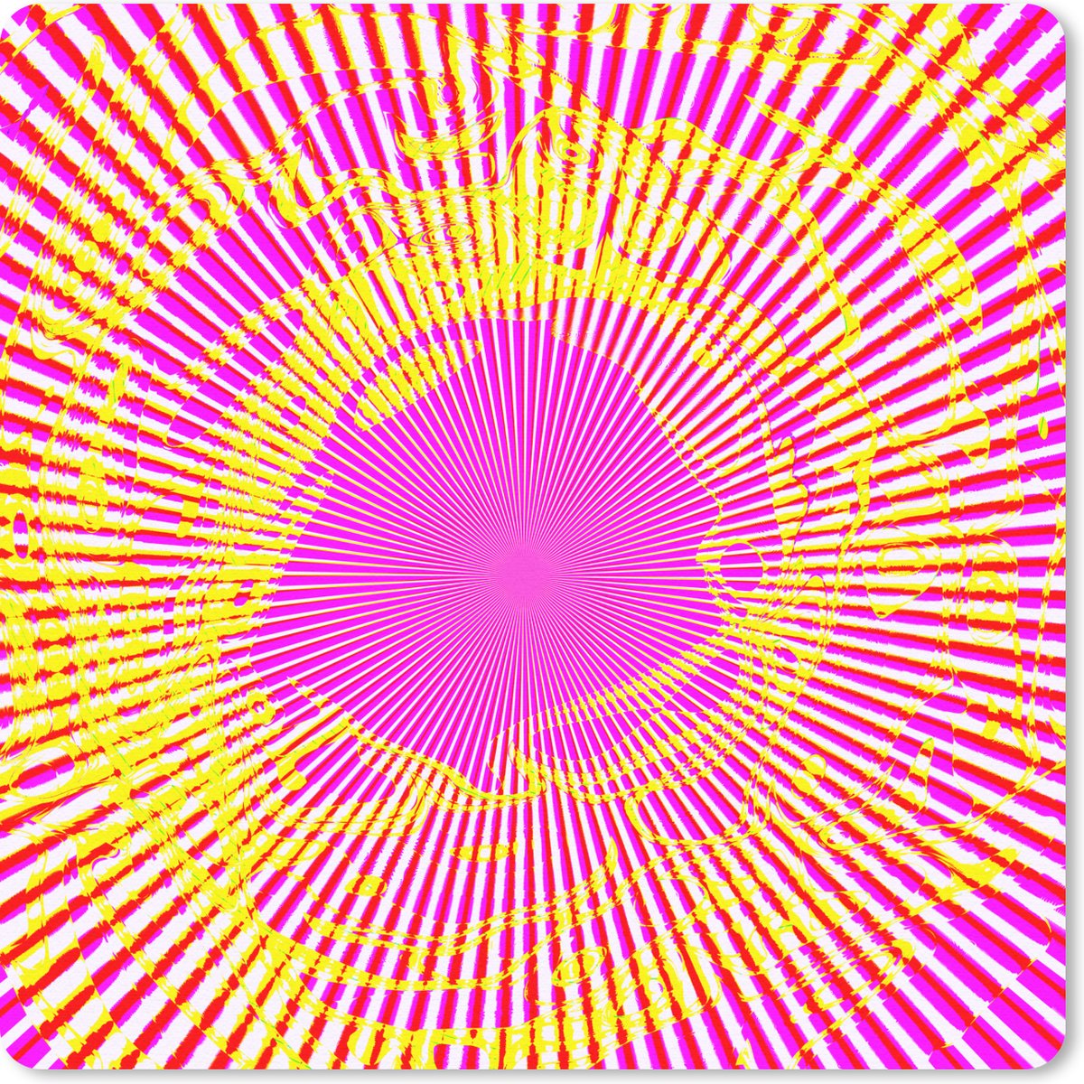 Muismat 30x30 cm - Mousepad Kunst - Straal - Psychedelisch - Muismatten