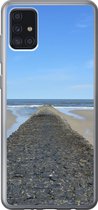 Geschikt voor Samsung Galaxy A52 5G hoesje - Noordzee - Strand - Water - Siliconen Telefoonhoesje