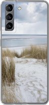 Geschikt voor Samsung Galaxy S21 hoesje - Noordzee - Duinen - Water - Siliconen Telefoonhoesje