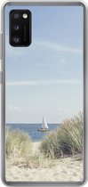 Geschikt voor Samsung Galaxy A41 hoesje - Noordzee - Duinen - Boot - Siliconen Telefoonhoesje