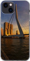 Geschikt voor iPhone 13 mini hoesje - Rotterdam - Zonsondergang - Erasmus - Siliconen Telefoonhoesje
