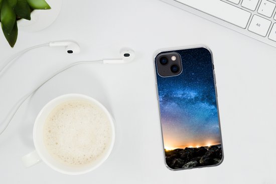 Coque iPhone 13 mini - Galaxie - Univers - Soleil - Siliconen