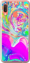 Geschikt voor Samsung Galaxy A20e hoesje - Kunst - Kleuren - Psychedelisch - Siliconen Telefoonhoesje