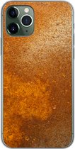 Geschikt voor iPhone 11 Pro hoesje - Metaal - Roest print - Oranje - Vintage - Industrieel - Siliconen Telefoonhoesje