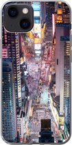 Geschikt voor iPhone 13 hoesje - Bovenaanzicht van Times Square in New York - Siliconen Telefoonhoesje