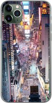 Geschikt voor iPhone 11 Pro Max hoesje - Bovenaanzicht van Times Square in New York - Siliconen Telefoonhoesje