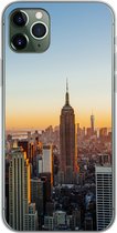 Geschikt voor iPhone 11 Pro Max hoesje - New York - Skyline - Zonsondergang - Siliconen Telefoonhoesje