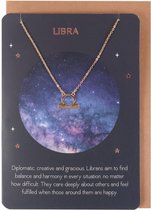 Something Different Ketting Libra Star Sign Met kaart Goudkleurig
