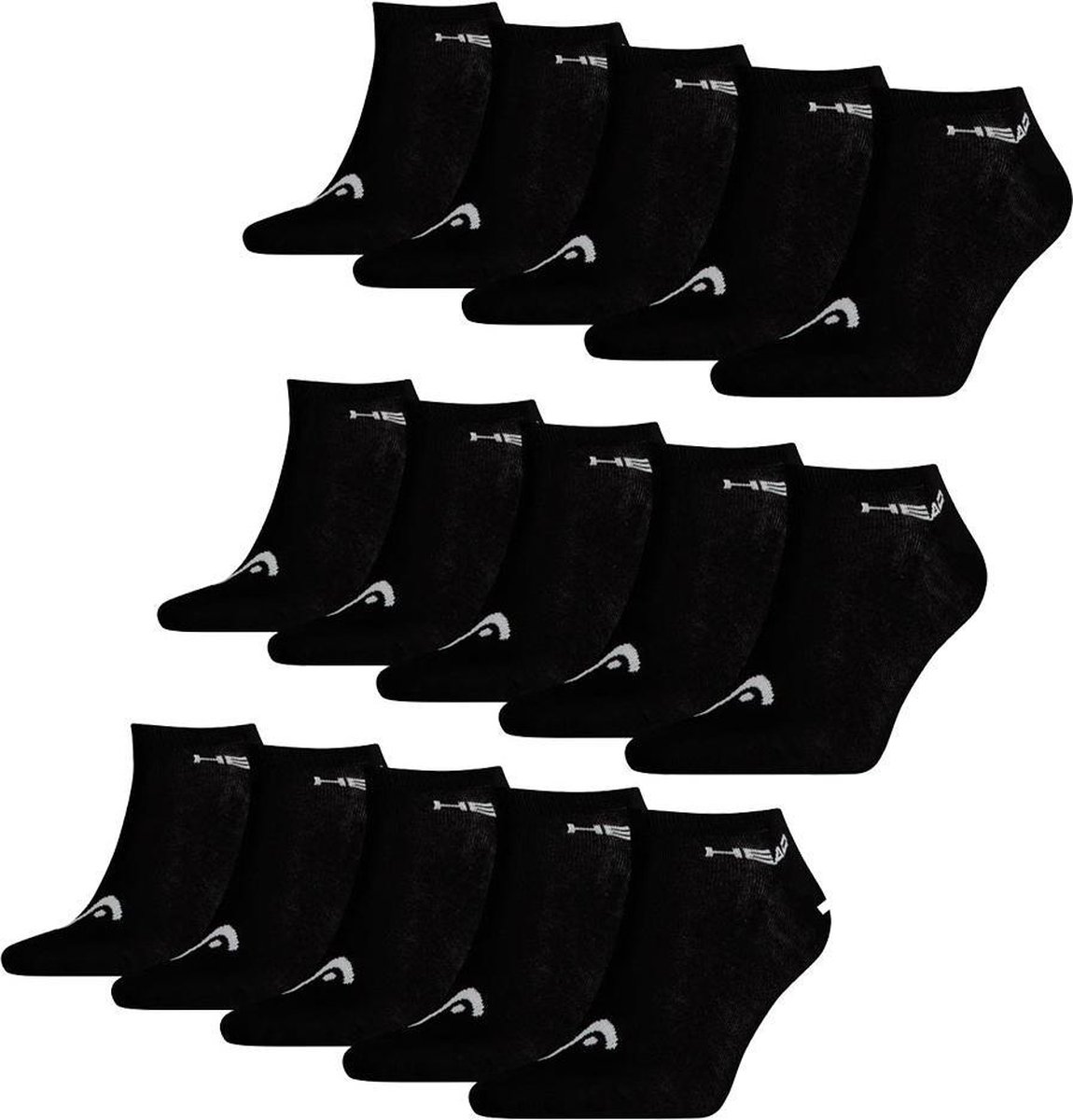 HEAD Sneaker Sokken 15 paar sneakersokken Unisex Zwart