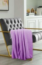 Lubna Home Soft Single Blanket - Lijn lila 150x200cm Single Person. Vleermuis. Lijn lila