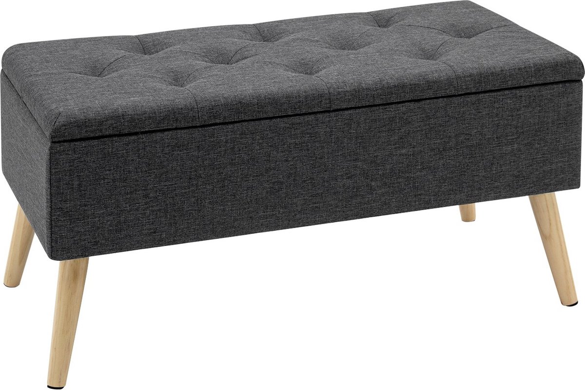 Wit houten kinderbankje met houtlook deksel met naam Wit houten kinderbankje met houtlook deksel met naam