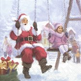 IHR - Santa on the swing - papieren lunch servetten