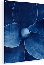 Artaza Glasschilderij - Blauwe Agave Plant - Bloem - 80x100 - Groot - Plexiglas Schilderij - Foto op Glas